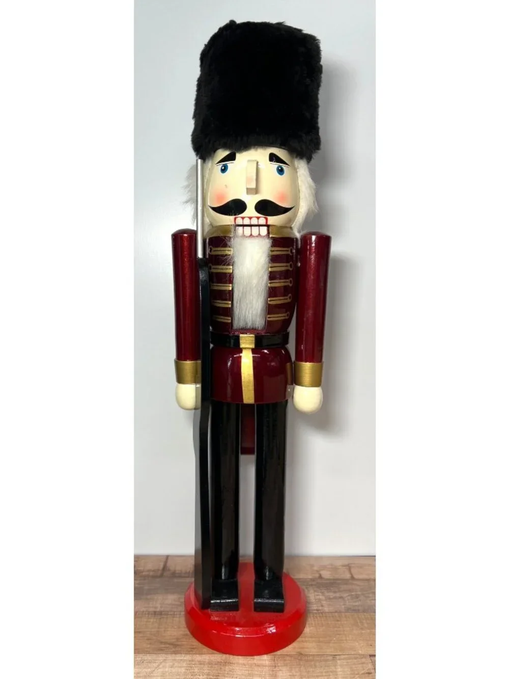 Vintage Wooden Nutcracker Soldier Figurine 20.25 Tall Large